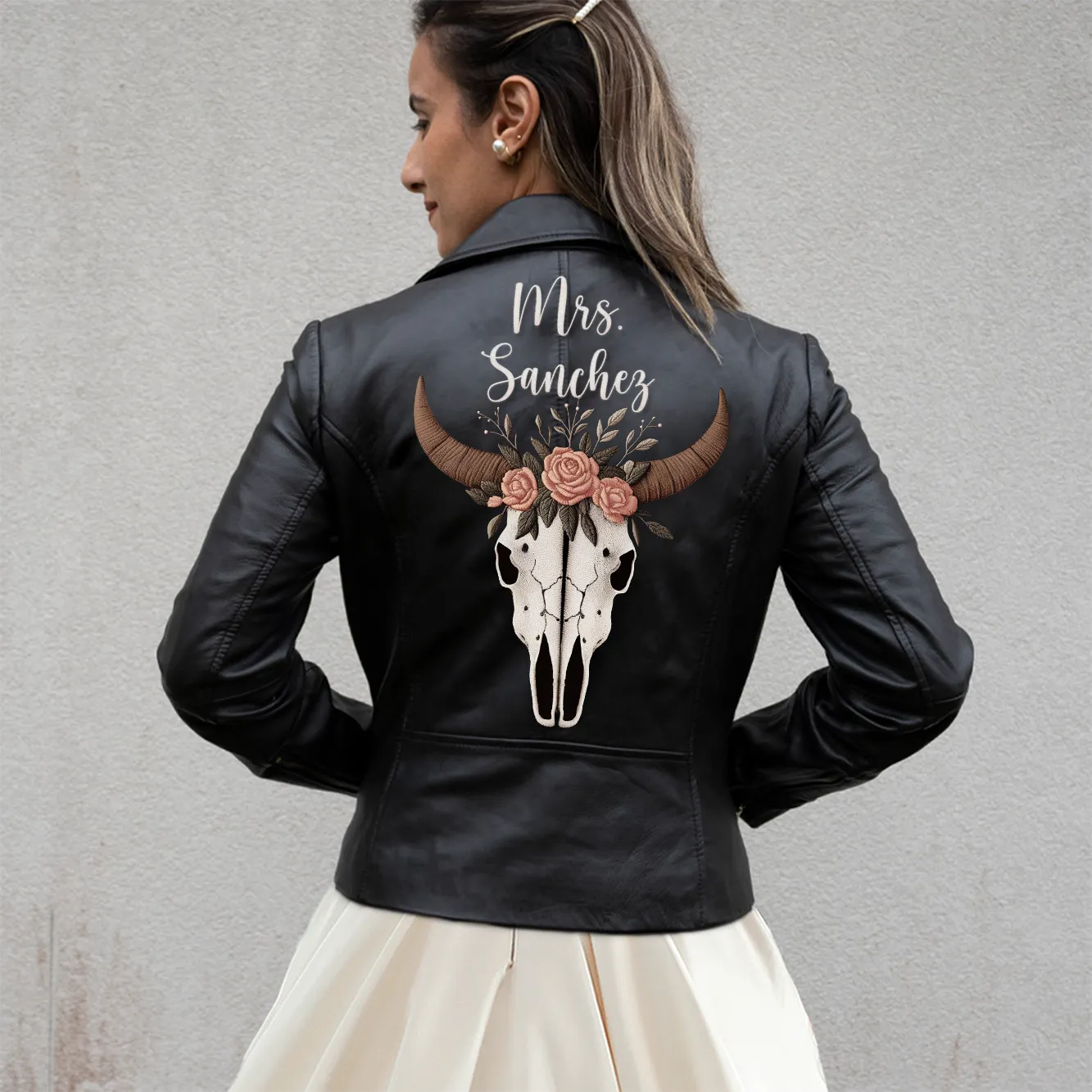 (Real Leather) Personalized Bridal Shower Leather Jacket