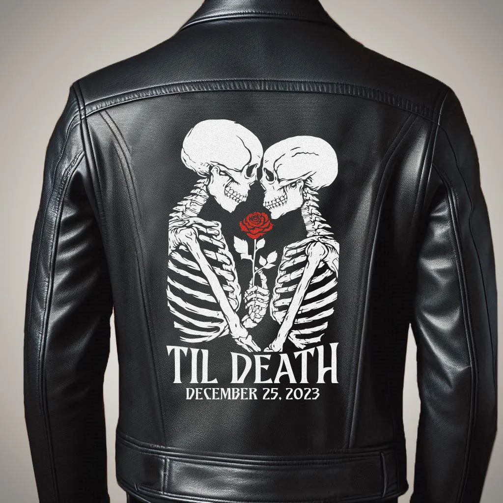 (Real Leather) Skeleton Till Death Leather Jacket