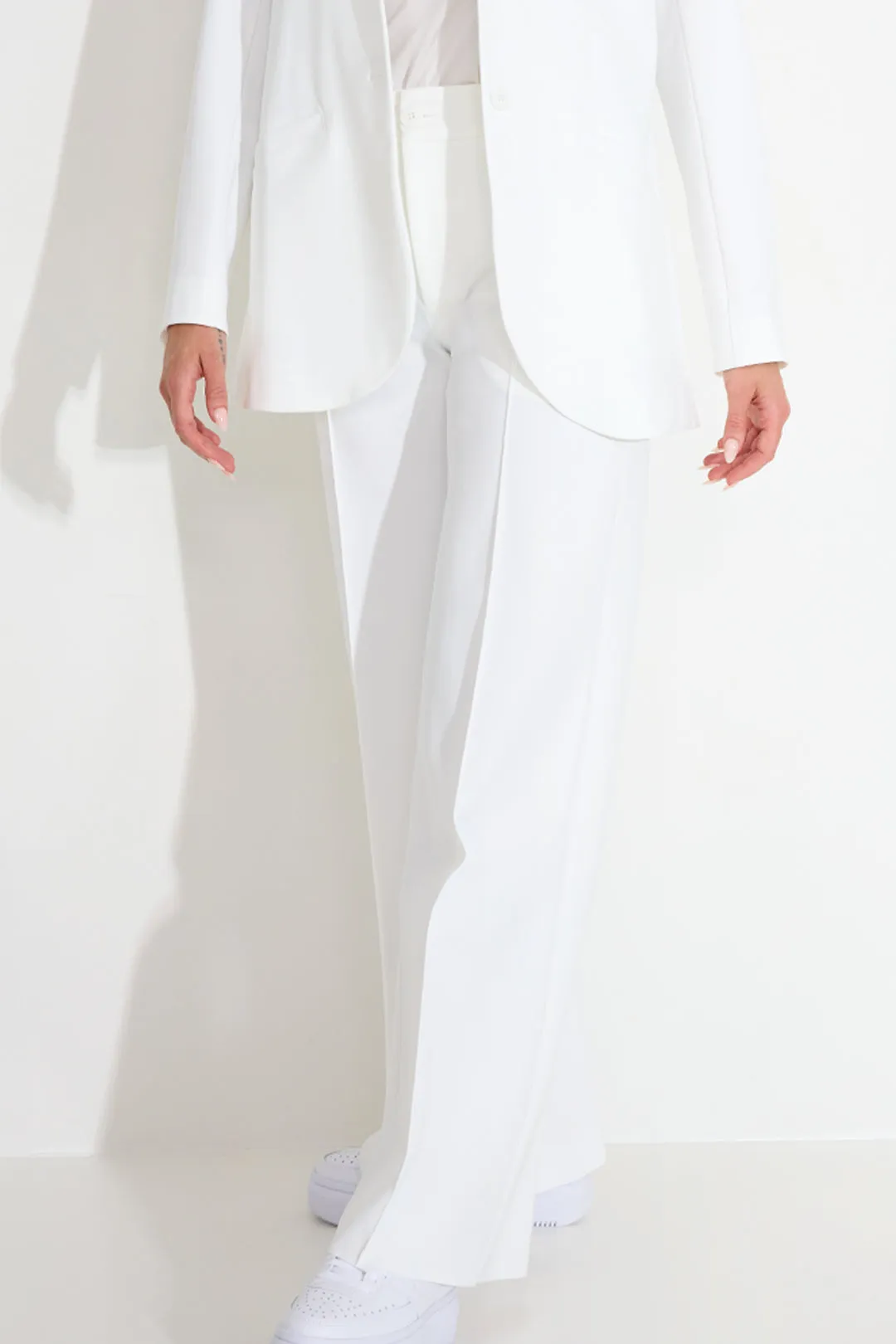 Rebel Trousers  Relaxed Wide Fit White