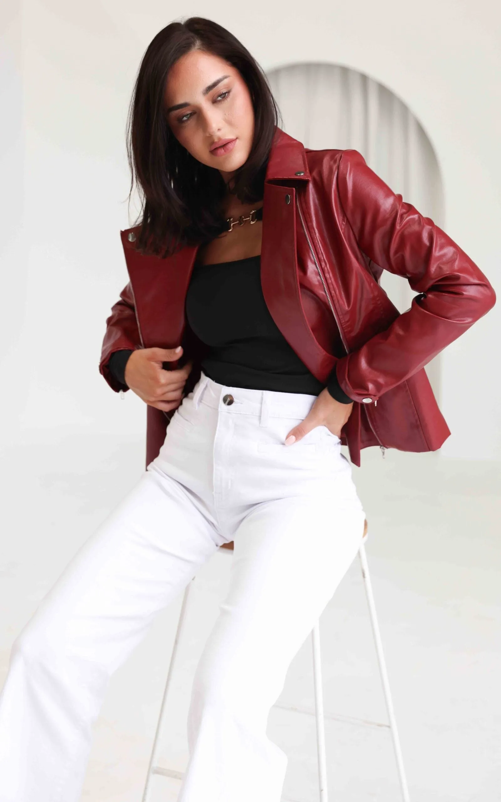 Ryder Biker Jacket - Wine