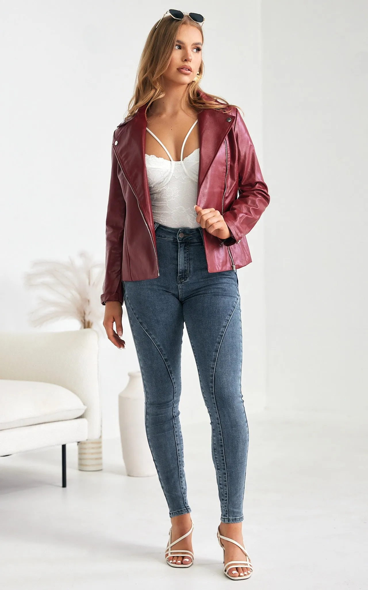 Ryder Biker Jacket - Wine