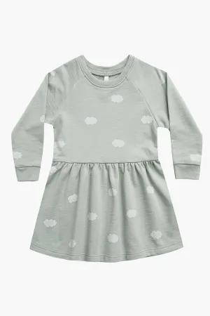 Rylee   Cru Raglan Girls Sweatshirt Dress - Clouds