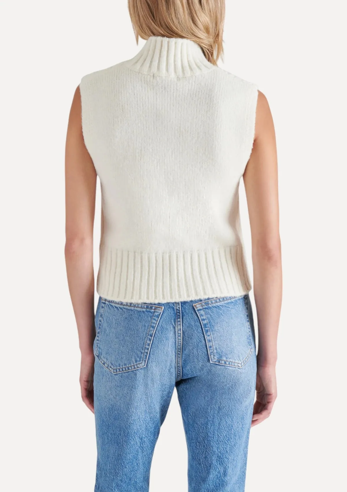 Serin Sleeveless Mockneck Sweater - Cream