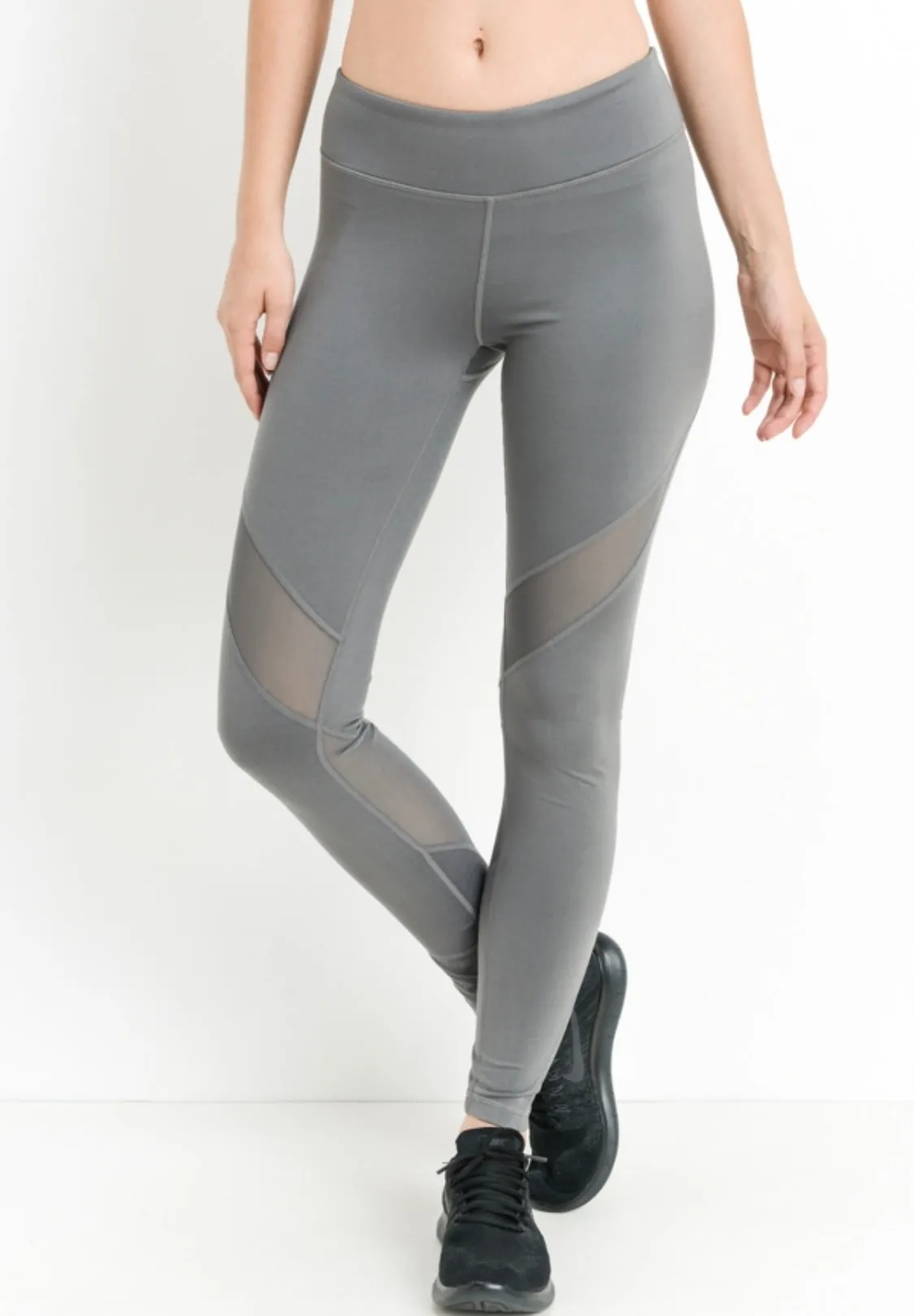 Slanted Mesh Leggings