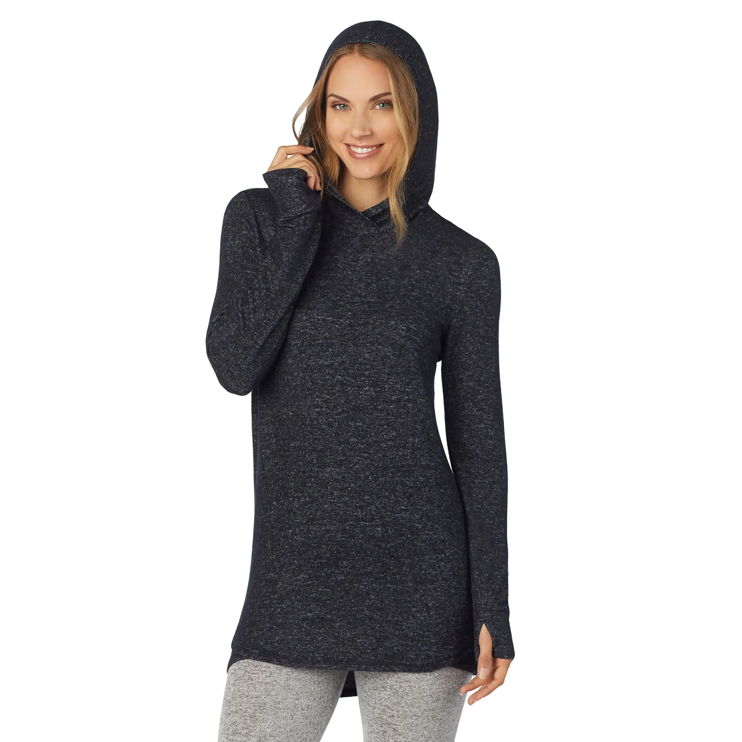 SoftKnit Long Sleeve Tunic Hoodie