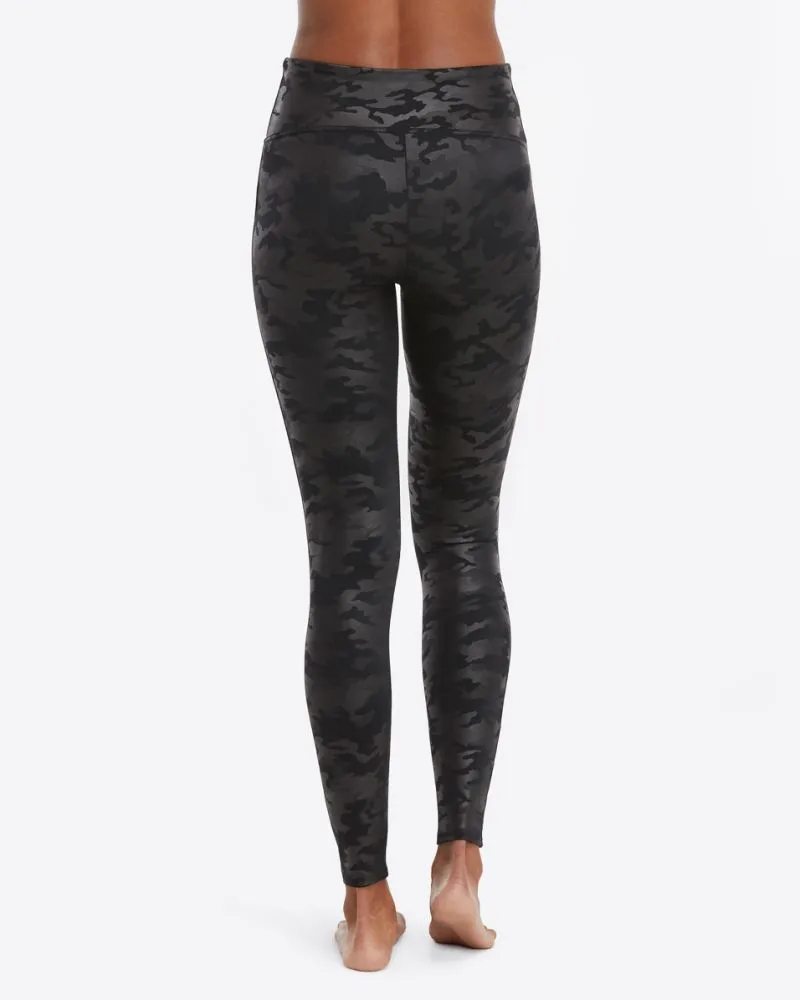 Spanx - Faux Leather Camo Leggings in Matte Black Camo