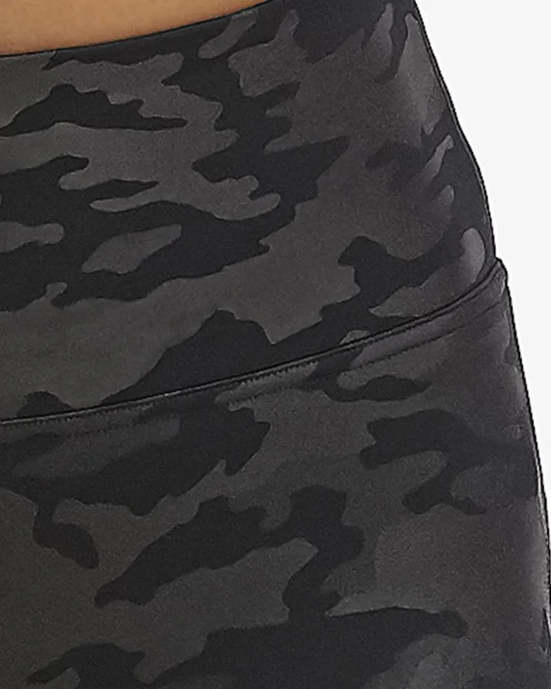 Spanx - Faux Leather Camo Leggings in Matte Black Camo