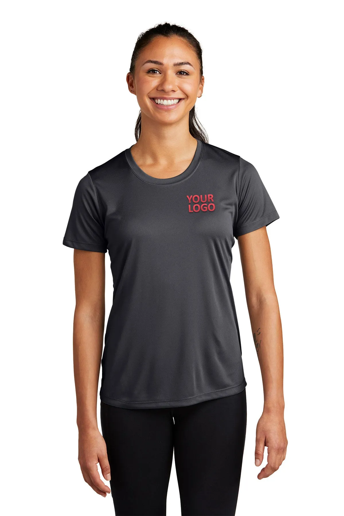 Sport-Tek Ladies PosiCharge Customized Competitor Tee's, Iron Grey