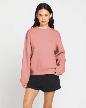 Stone Heart Up Crew Sweatshirt - Mauve Rose