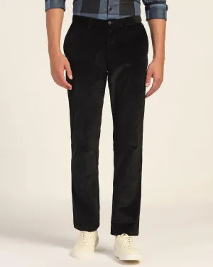 Straight B-90 Casual Black Textured Khakis - Magna