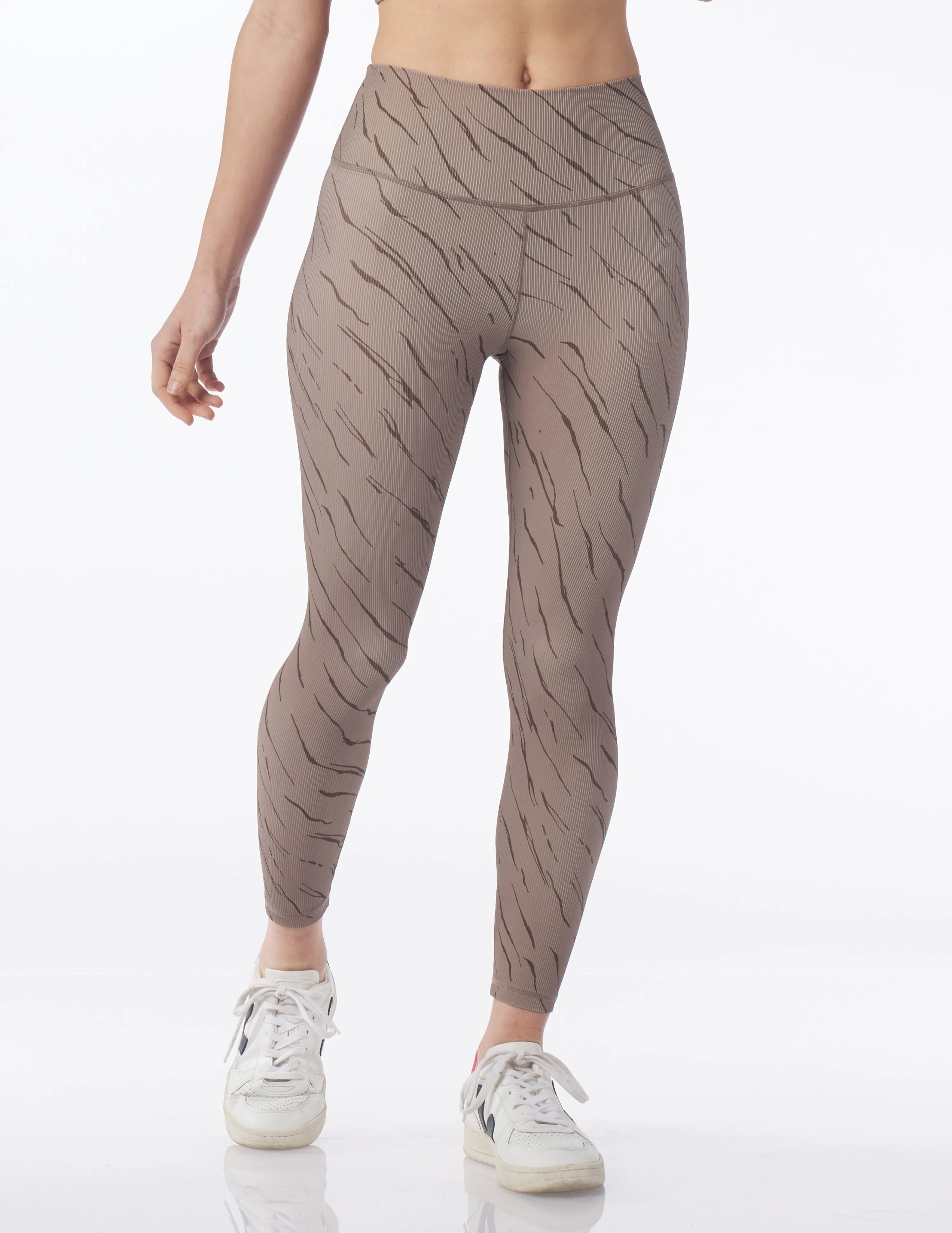 Mocha/Espresso Tiger Streak Print Sultry 7/8 Leggings