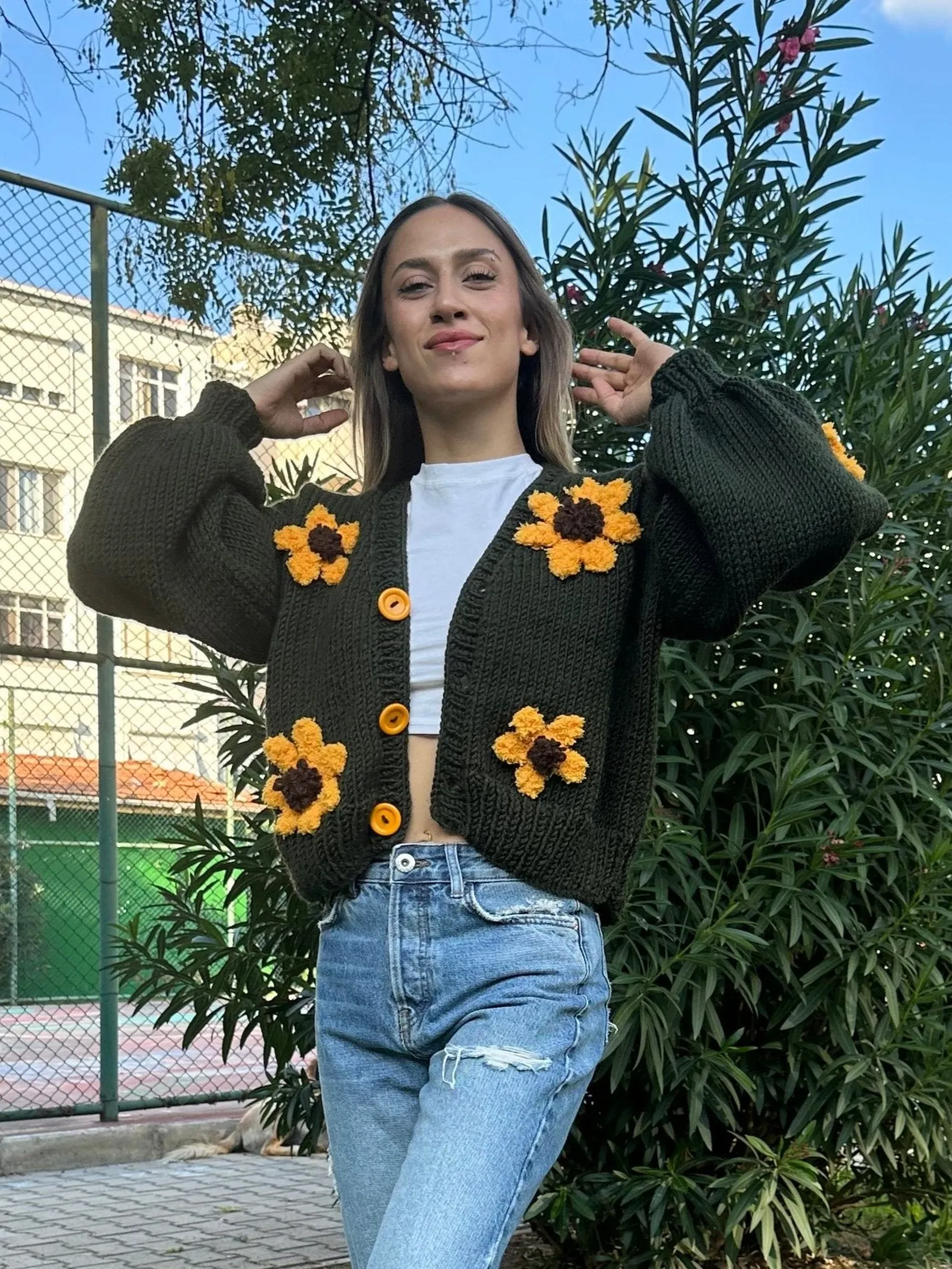 Sunflower- Soft Knit Handmade Cardigan