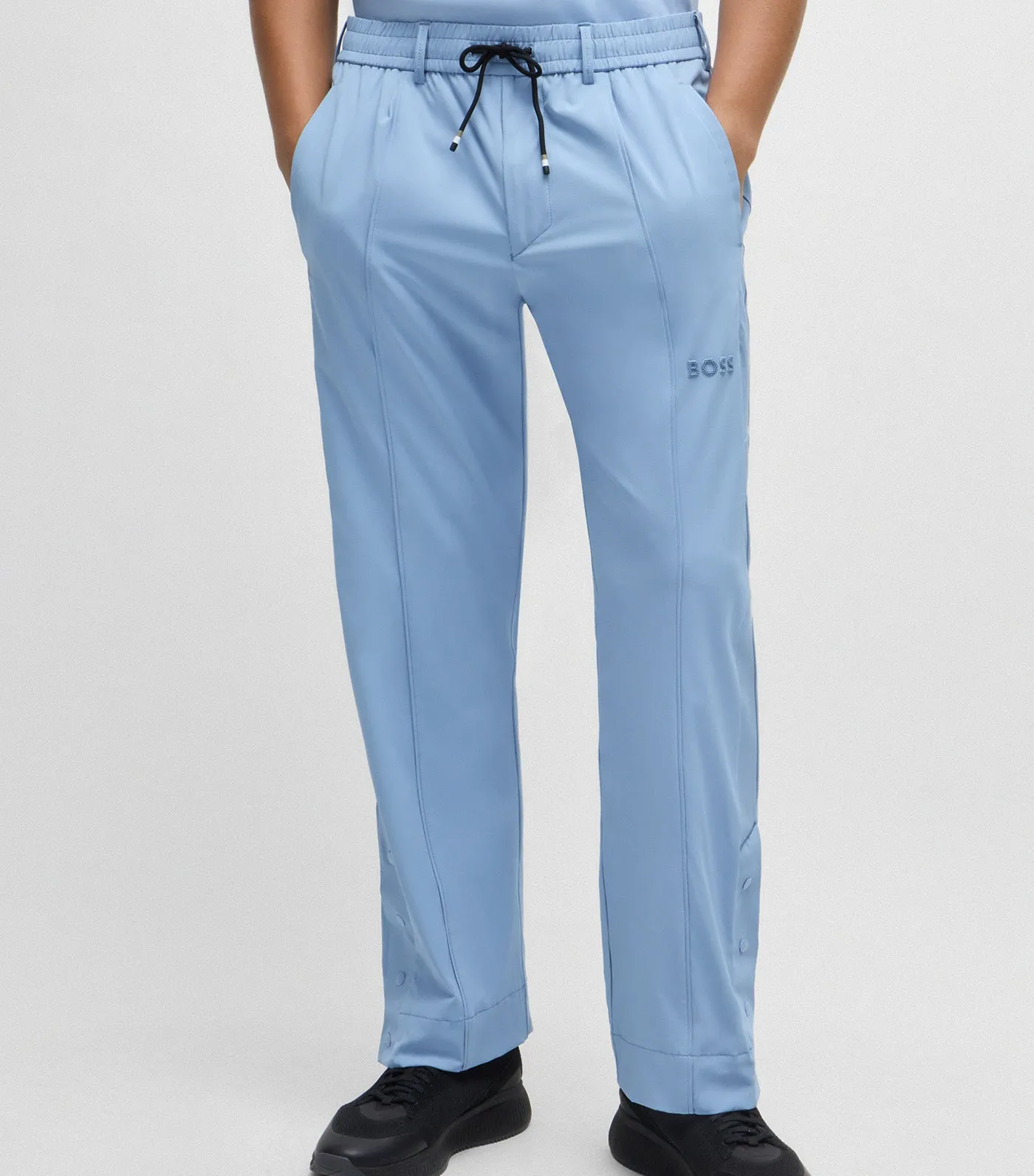 T_League Relaxed-Fit Trousers With Double-Monogram Badge Open Blue