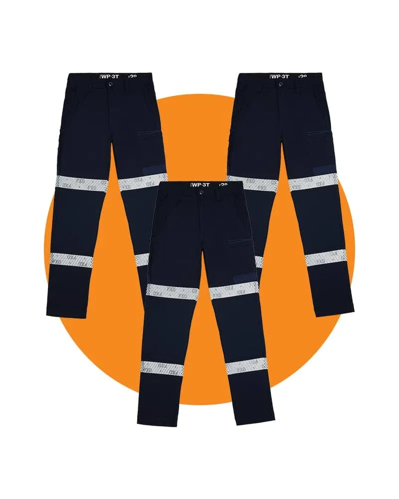 Tradies WP-3T Taped Stretch Pants Value Pack - Navy