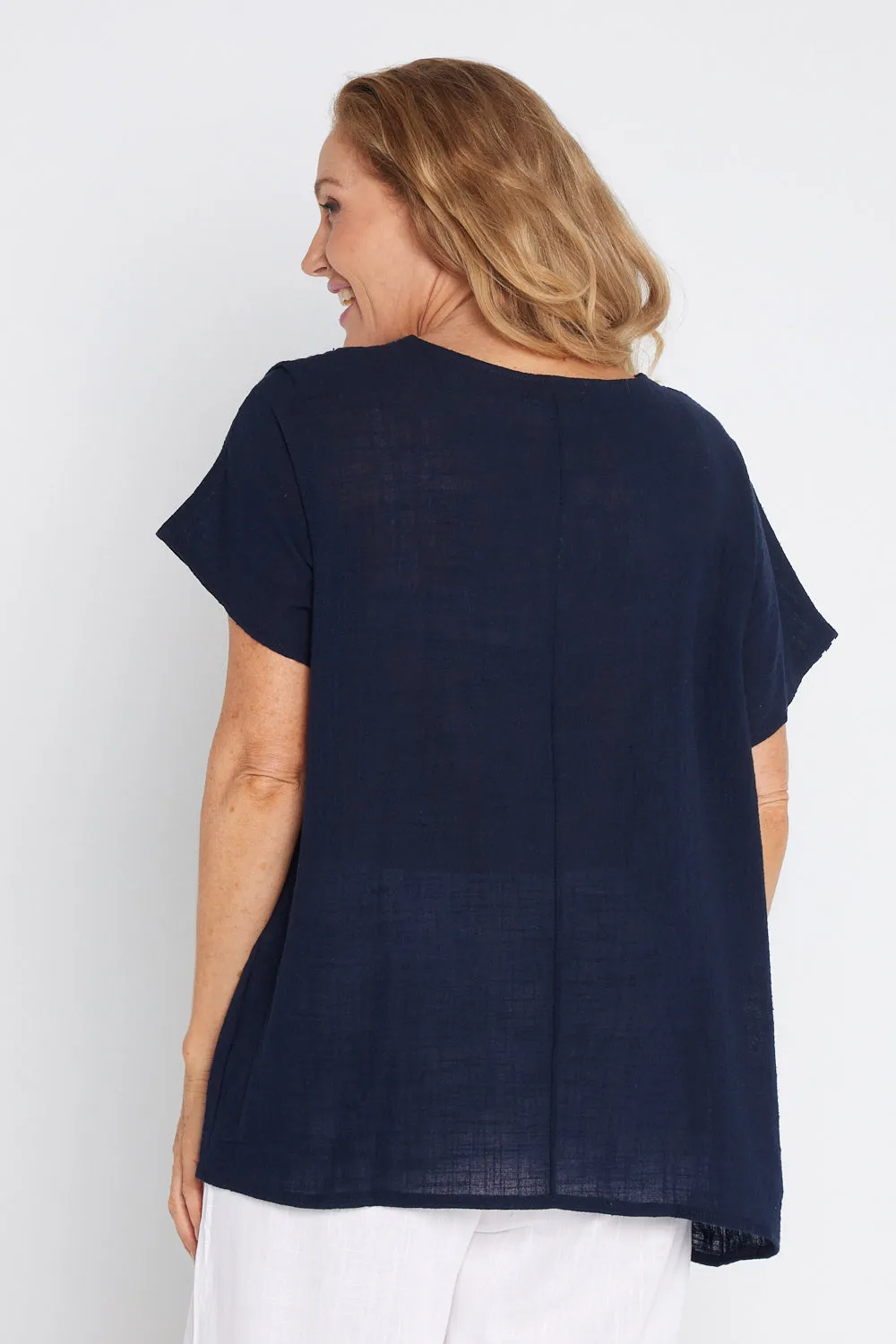 Valerie Diamanté Top - Navy