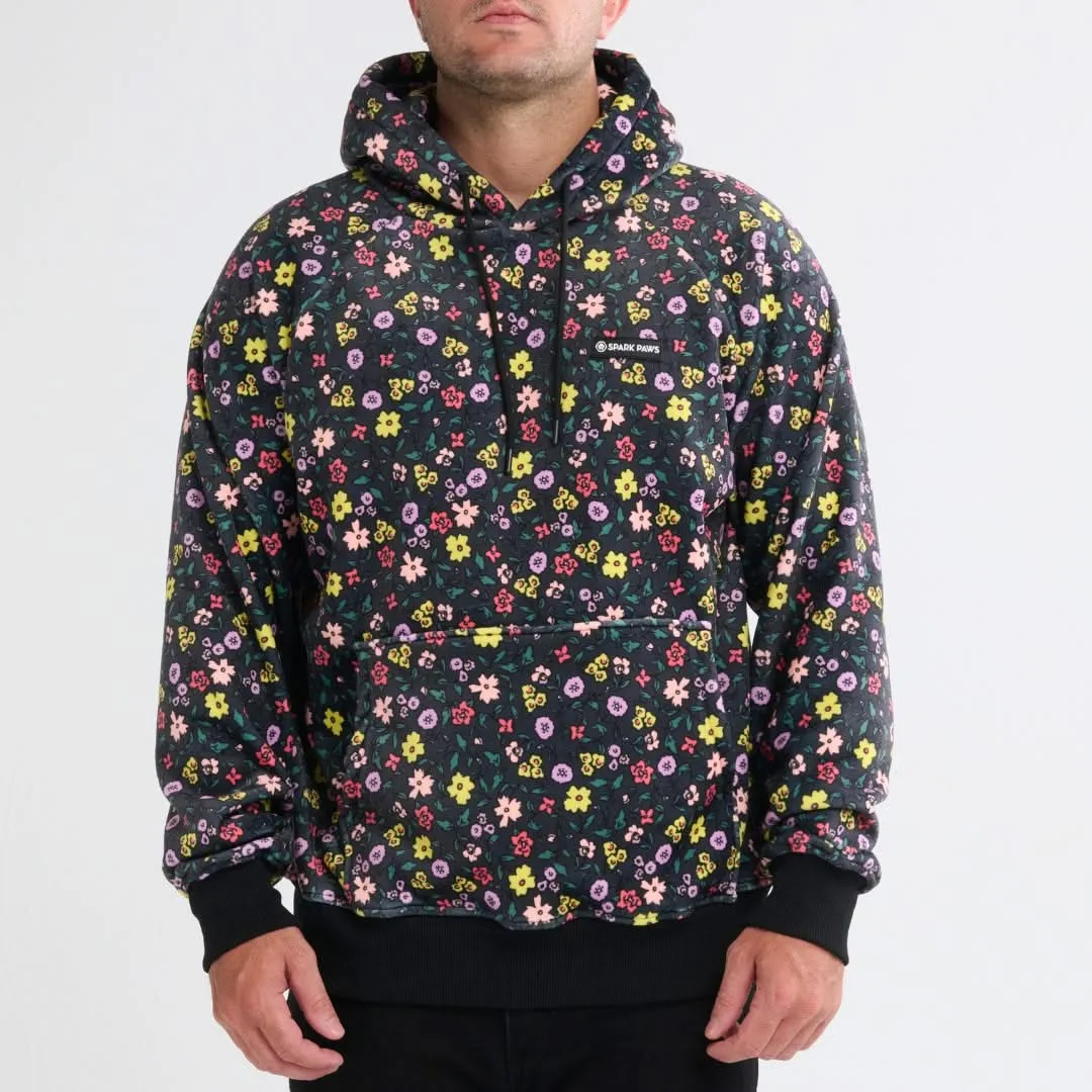 Vintage Flower Human Hoodie - Black