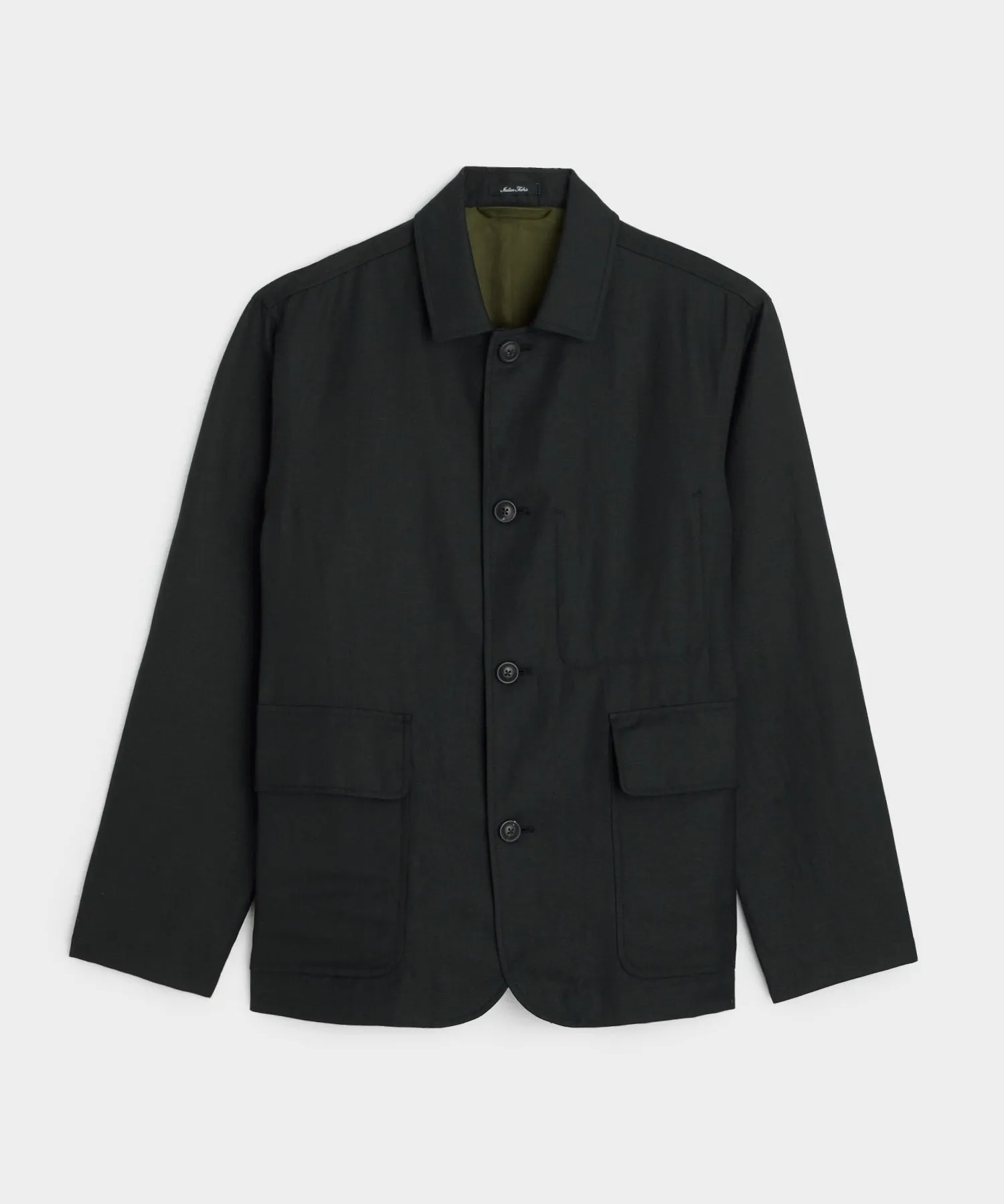 Wool Linen Walking Jacket in Black