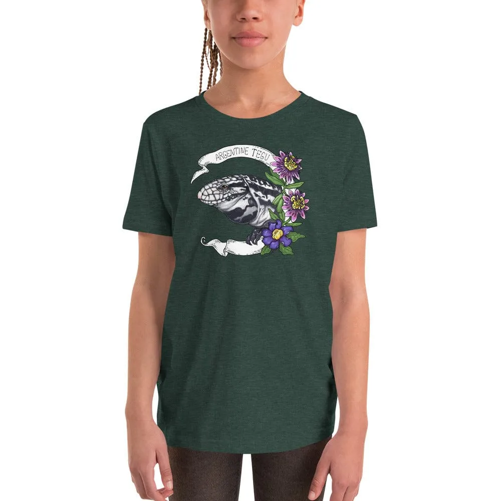 Youth Black and White Argentine Tegu Banner Tee